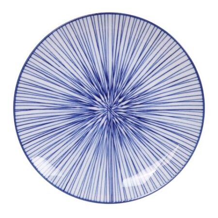 Dinerbord met lijnen - Tokyo Design Studio - Nippon Blue - 25.7 x 3 cm | Tokyo Design Studio
