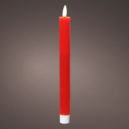 Dinerkaars LED ribbel 24cm rood 2 st. | Lumineo