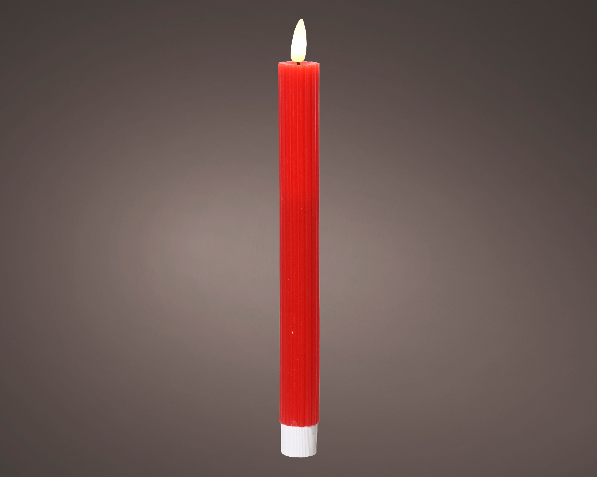 Dinerkaars LED ribbel 24cm rood 2 st. | Lumineo