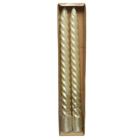 Dinerkaars Swirl creme glitter 2-delig | Decoris