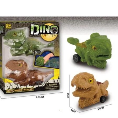 Dino auto frictie set a 2 stuks 13cm | Merkloos