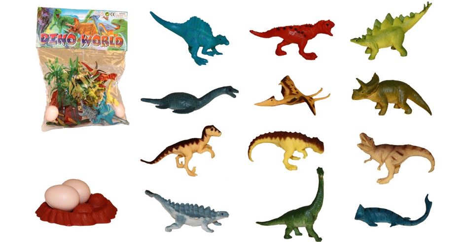 Dino's met accessoires in zak 17-delig | Merkloos