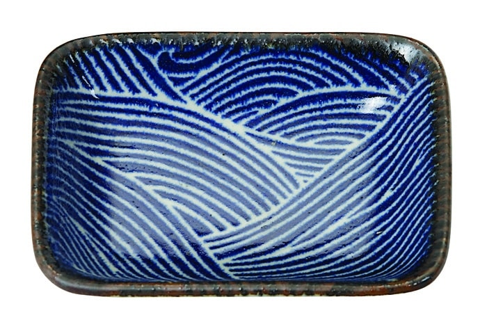 Donkerblauw/Wit Schaaltje - Seigaiha Collectie - 9.5 x 7 x 2.3cm | Tokyo Design Studio