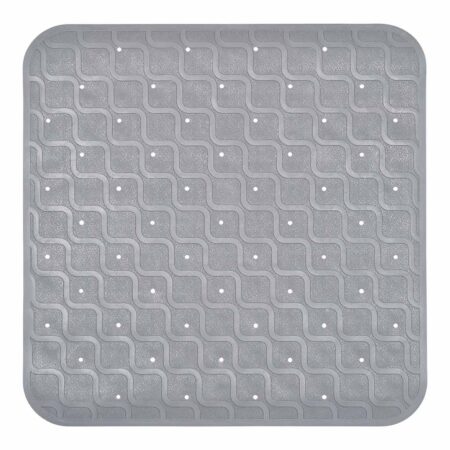Douchemat / Badmat antislip 53 x 53 cm | Kleur: Grijs | Met zuignappen | Hoogwaardig rubber | ThuiszorgwinkelXL