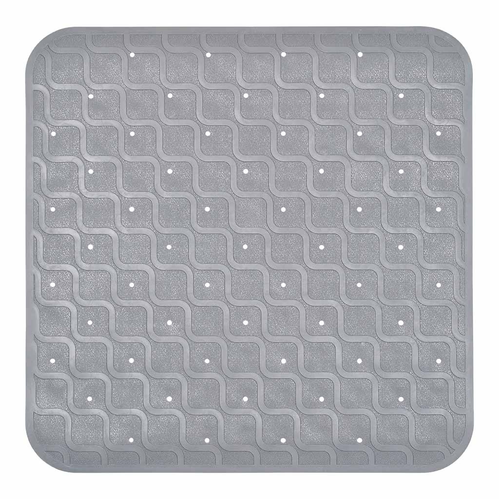 Douchemat / Badmat antislip 53 x 53 cm | Kleur: Grijs | Met zuignappen | Hoogwaardig rubber | ThuiszorgwinkelXL