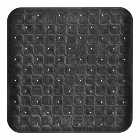 Douchemat / Badmat antislip 53 x 53 cm | Kleur: Zwart | Met zuignappen | Hoogwaardig rubber | ThuiszorgwinkelXL