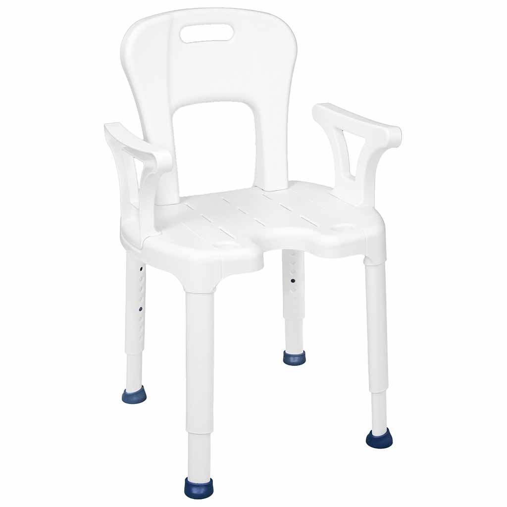 Douchestoel AIO | Met rugleuning en armsteunen | In hoogte verstelbaar 38 - 55 cm | Max. gebruikersgewicht 130 kg | Drive | 550900400 | Drive
