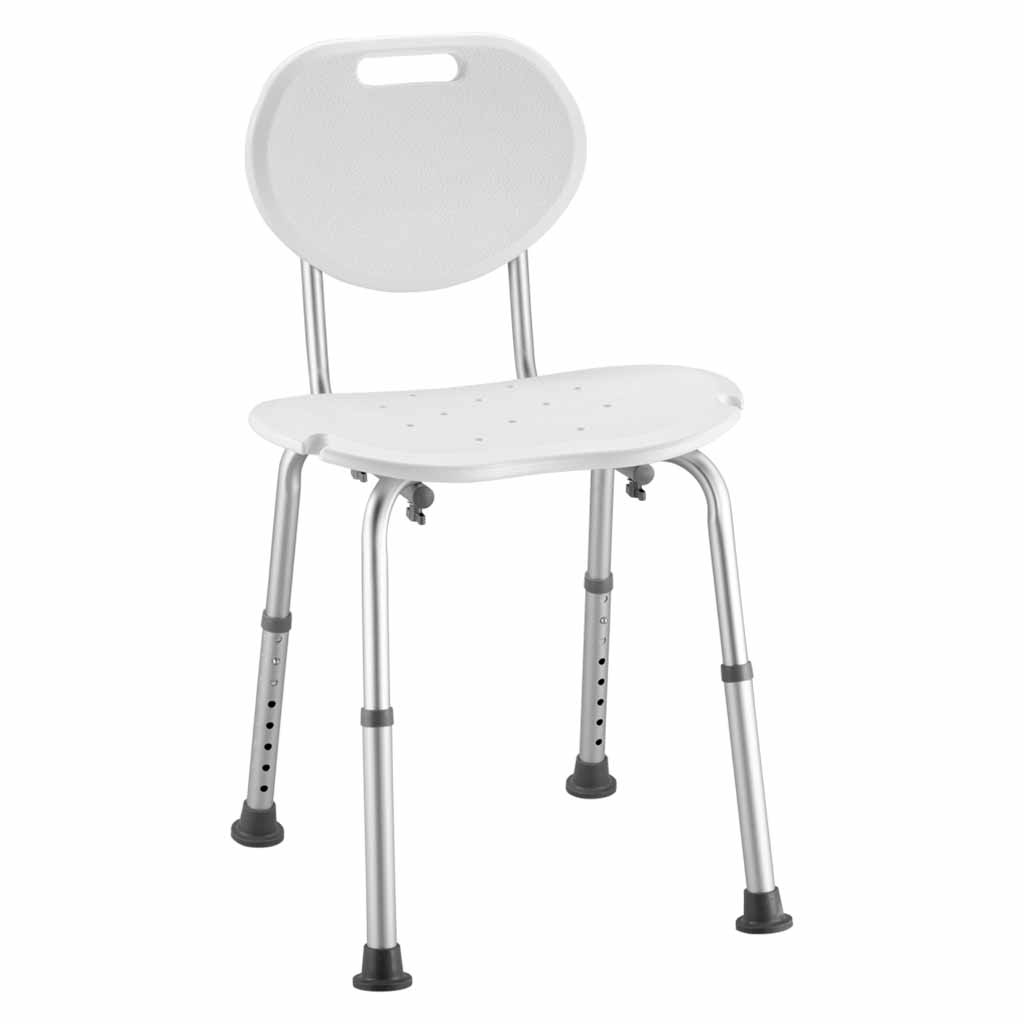 Douchestoel Ovaal | Kleur: Wit | Met douchekophouder | Douchestoelen | In hoogte verstelbaar 34 - 52 cm | Max. gebruikersgewicht 136 kg | ThuiszorgwinkelXL
