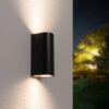 Douglas LED Wandlamp - Dimbaar - 8 Watt - 690 Lumen - 4000K neutraal wit - IP64 Waterdicht voor Binnen en buiten - GU10 Vervangbare lichtbron - Up & Down Light - Zwart | HOFTRONIC