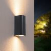 Douglas LED Wandlamp - Excl. 2x GU10 - IP65 - Dimbaar - Up & Down Light - Antraciet - Binnen en buiten - Modern | HOFTRONIC