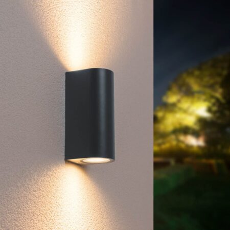 Douglas LED Wandlamp - Excl. 2x GU10 - IP65 - Dimbaar - Up & Down Light - Antraciet - Binnen en buiten - Modern | HOFTRONIC