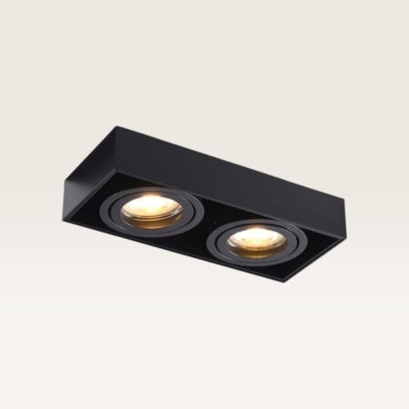 Downlight box Kelveri nero - GU10-fittingen - IP20 voor binnen - Zwart - Met doorlusbedrading | LUSENZ