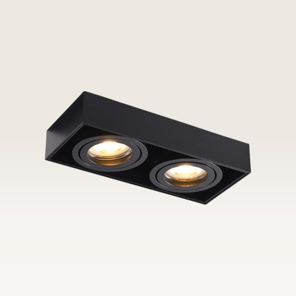 Downlight box Kelveri nero - GU10-fittingen - IP20 voor binnen - Zwart - Met doorlusbedrading | LUSENZ