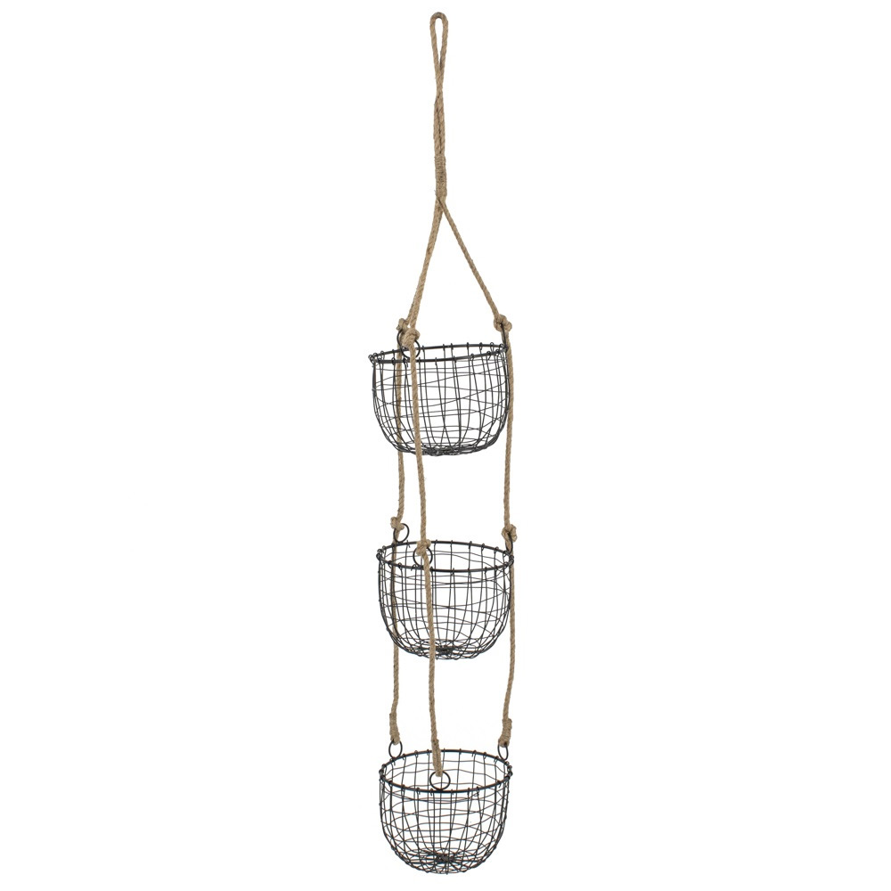 Draadmand set van 3 met touw Small |