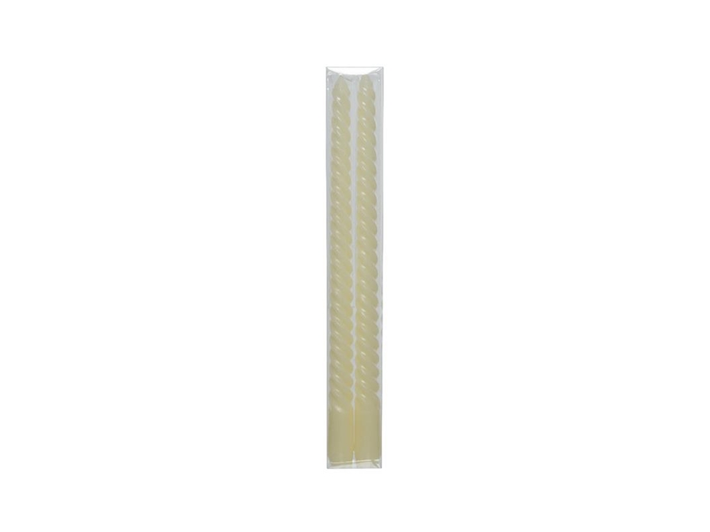 Draai kaars Ø2.15-H30cm set a 2 beige | Decoris