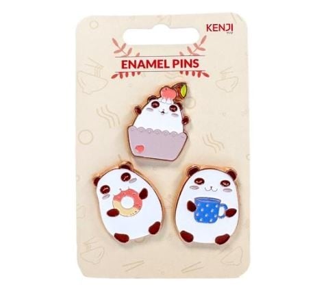 Driedelige set pins - Party Panda | Kenji