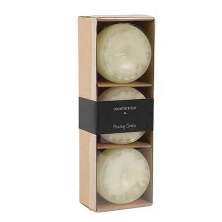 Drijfkaars st 3 Bollie creme 8cm |