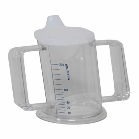 Drinkbeker HandyCup met deksel | Met maatvoering en handgrepen | Inhoud 200 ml | PR65646-M | ThuiszorgwinkelXL