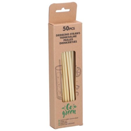 Drinkrietjes riet 20cm set a 50 stuks | Go Green