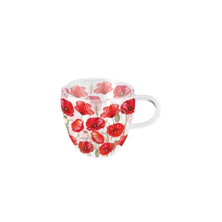 Dubbelwandig glas 0.2L Poppy all over | Ambiente