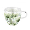 Dubbelwandig glas Jungle bladeren wit |