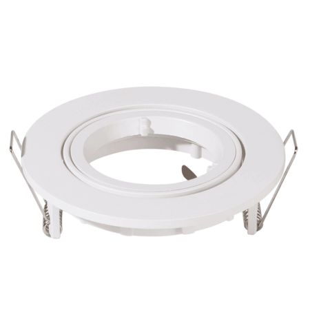Dublin - LED Inbouwspot - Kantelbaar armatuur - Diameter 93mm - GU10 Fitting incl. lamphouder - Rond - IP20 voor binnen - Wit | HOFTRONIC