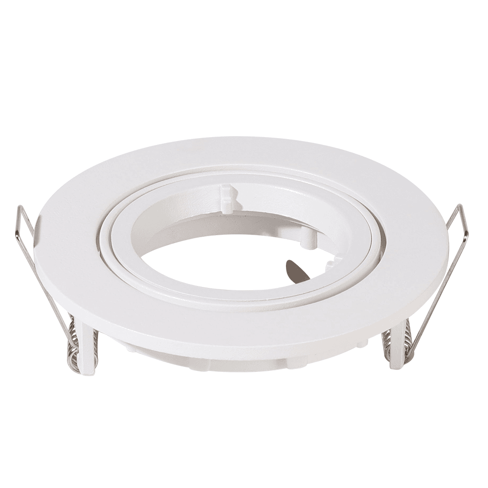Dublin - LED Inbouwspot - Kantelbaar armatuur - Diameter 93mm - GU10 Fitting incl. lamphouder - Rond - IP20 voor binnen - Wit | HOFTRONIC