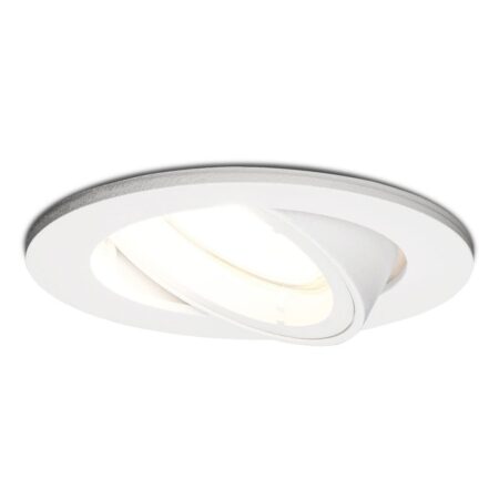 Dublin LED inbouwspot - 4 Watt 345 Lumen - 6500K Daglicht wit - GU10 - Dimbaar - Rond - Kantelbaar - IP20 waterdicht - Wit | HOFTRONIC