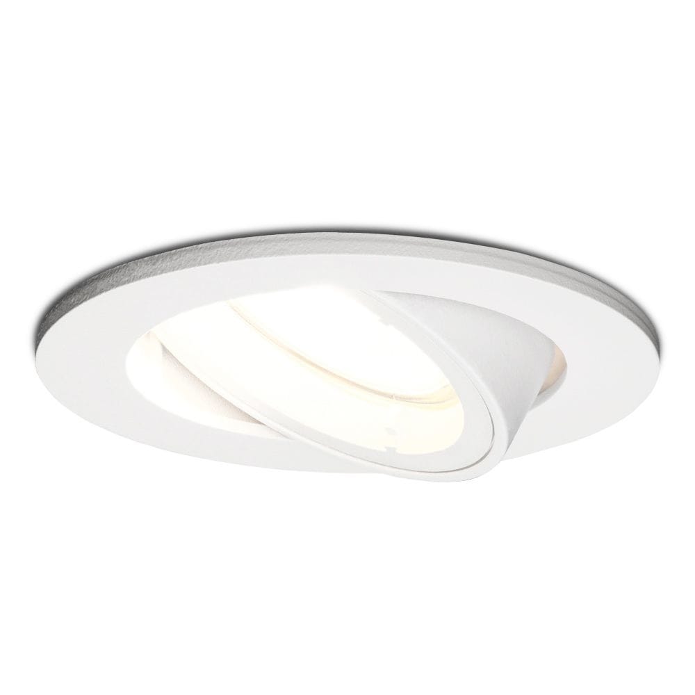 Dublin LED inbouwspot - 4 Watt 345 Lumen - 6500K Daglicht wit - GU10 - Dimbaar - Rond - Kantelbaar - IP20 waterdicht - Wit | HOFTRONIC