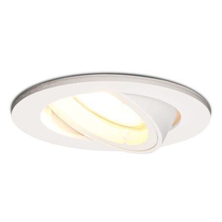 Dublin LED inbouwspot - 4 Watt 345 lumen - 2700K Warm wit - GU10 - Dimbaar - Rond - Kantelbaar - IP20 voor binnen - Wit | HOFTRONIC