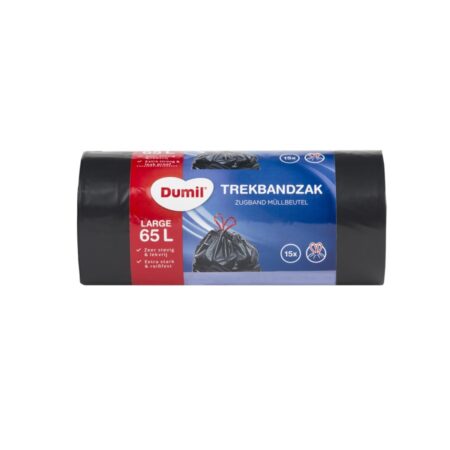 Dumil Afvalzakken Met Trekband 65 Liter 15 Stuks | Dumil