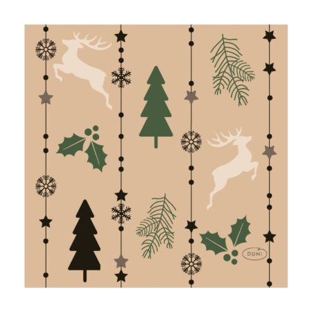 Duni Servetten Natural Yuletid 24x24cm | Duni