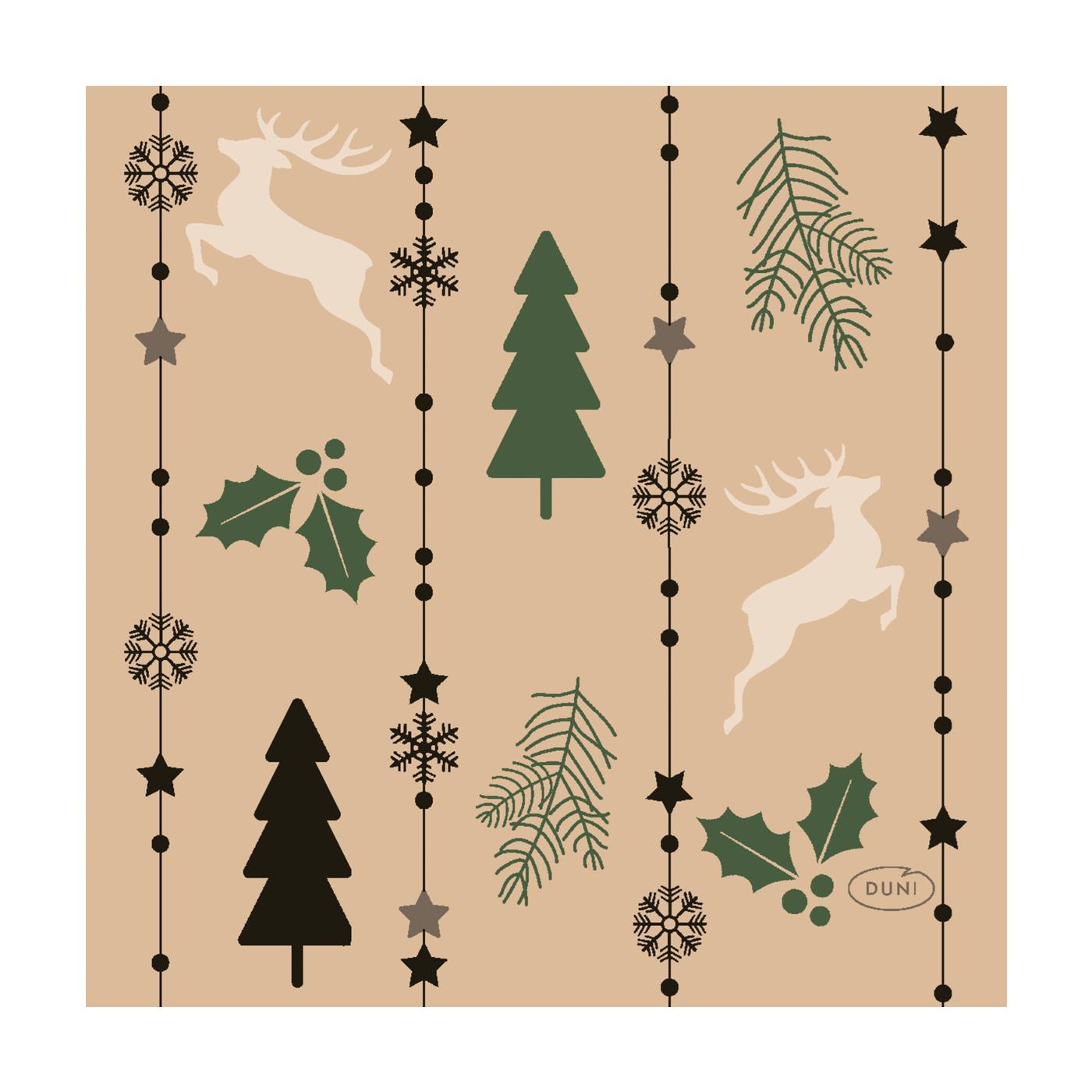Duni Servetten Natural Yuletid 24x24cm | Duni