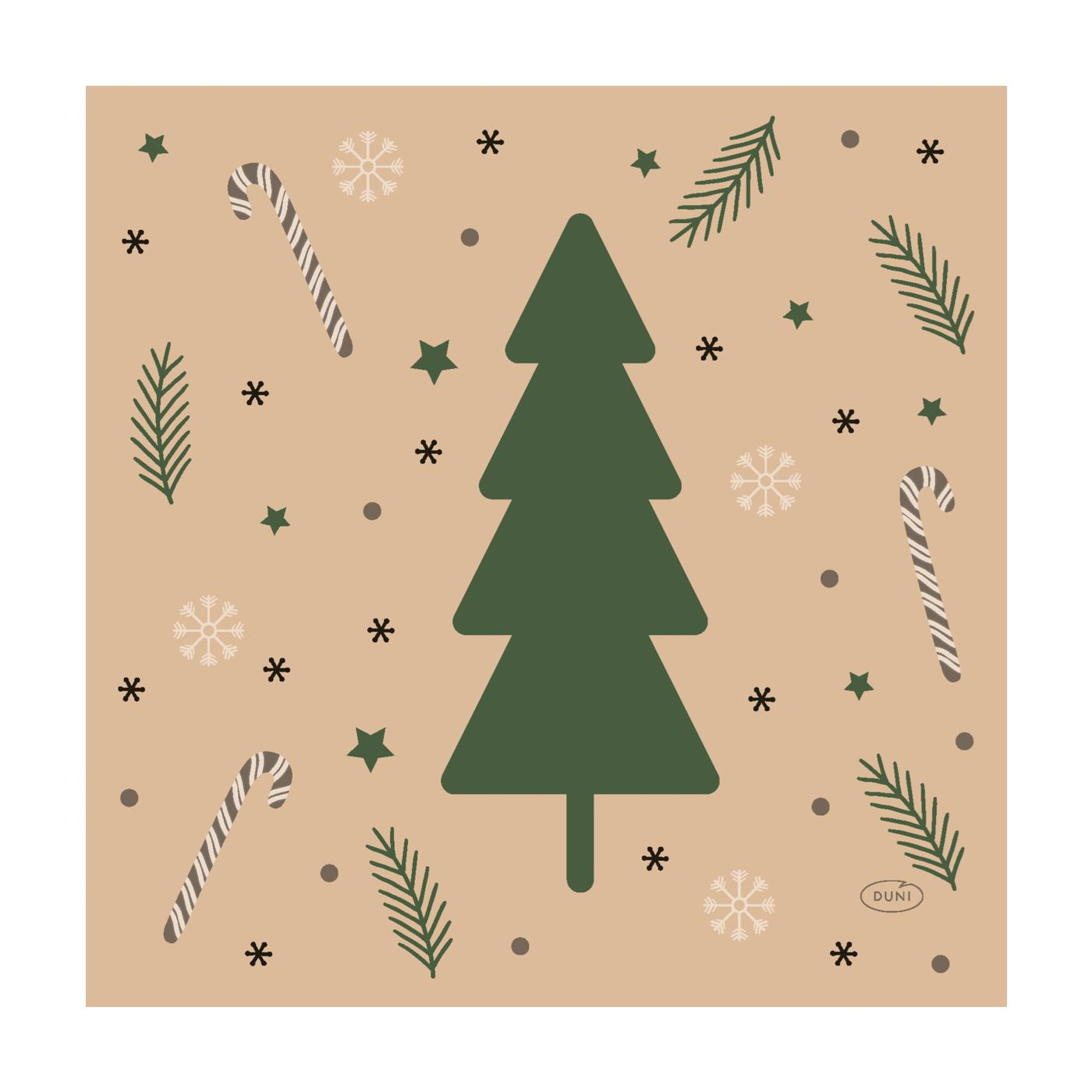 Duni Servetten Natural Yuletid 33x33cm | Duni