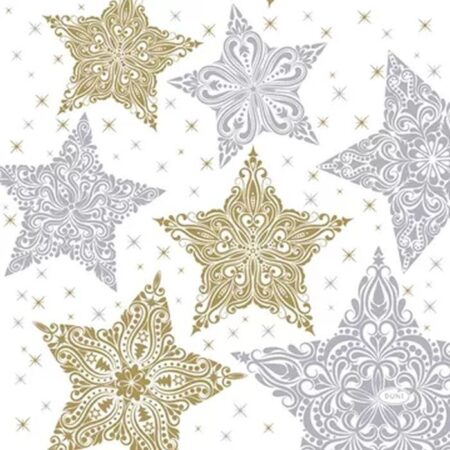 Duni Servetten Snowstars White 24 X 24 Cm |