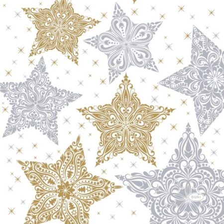 Duni Servetten Snowstars White 33 X 33 Cm | Duni
