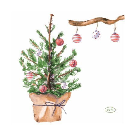 Duni Servetten Tree and Baubles 24x24cm | Duni