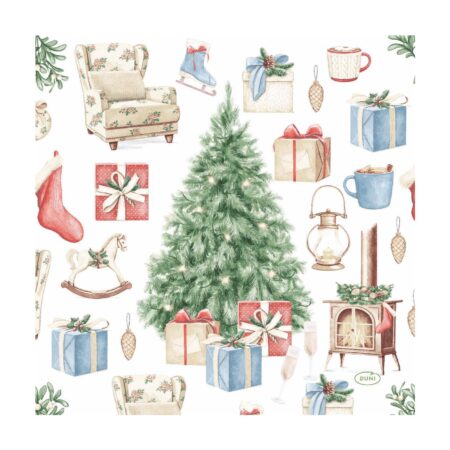 Duni Servetten Tree and Gift 33x33cm | Duni