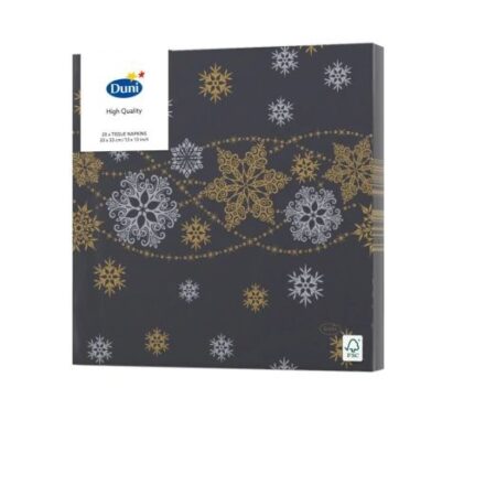 Duni servetten snow black 33X33cm | Duni