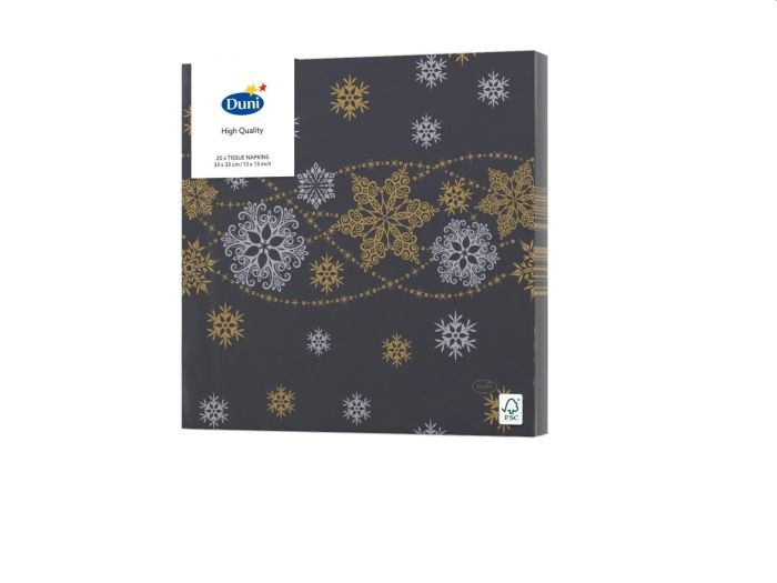 Duni servetten snow black 33X33cm | Duni