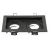 Durham Dubbel LED Inbouwspot - Kantelbaar armatuur - 10x18 cm - GU10 Fitting incl. lamphouder - Vierkant - IP20 voor binnen - Zwart | HOFTRONIC