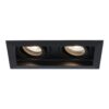 Durham Dubbel LED inbouwspot vierkant - 8 Watt 690 Lumen - 4000K neutraal wit - GU10 - Dimbaar Kantelbaar - Voor binnen - Zwart | HOFTRONIC