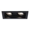 Durham Dubbel LED inbouwspot vierkant - 8 Watt 690 Lumen - 6500K daglicht wit - GU10 - Dimbaar Kantelbaar - Voor binnen - Zwart | HOFTRONIC