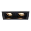 Durham Dubbel LED inbouwspot vierkant - 8 watt 690 lumen - 2700K Warm wit - GU10 - Dimbaar Kantelbaar - Voor binnen - Zwart | HOFTRONIC
