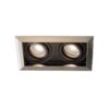 Durham - LED Inbouwspot - 8 Watt 690 Lumen - 4000K Neutraal wit - Dubbel - GU10 - Kantelbaar - Verzonken - IP20 voor binnen - Rechthoek - RVS | HOFTRONIC
