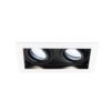 Durham - LED Inbouwspot - 8 Watt 690 Lumen - 6500K Daglicht wit - Dubbel - GU10 - Kantelbaar - IP20 voor binnen - Rechthoek - Wit/Zwart | HOFTRONIC