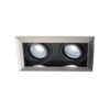 Durham - LED Inbouwspot - 8 Watt 690 Lumen - 6500K Daglicht wit - Dubbel - GU10 - Kantelbaar - Verzonken - IP20 voor binnen - Rechthoek - RVS | HOFTRONIC