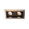 Durham - LED Inbouwspot - 8 watt 690 lumen - 2700K Warm wit - Dubbel - GU10 - Kantelbaar - Verzonken - IP20 voor binnen - Rechthoek - RVS | HOFTRONIC
