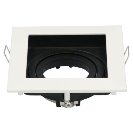 Durham LED Inbouwspot Vierkant - Kantelbaar armatuur - 10x10 cm - GU10 Fitting incl. lamphouder - IP20 - Wit | HOFTRONIC