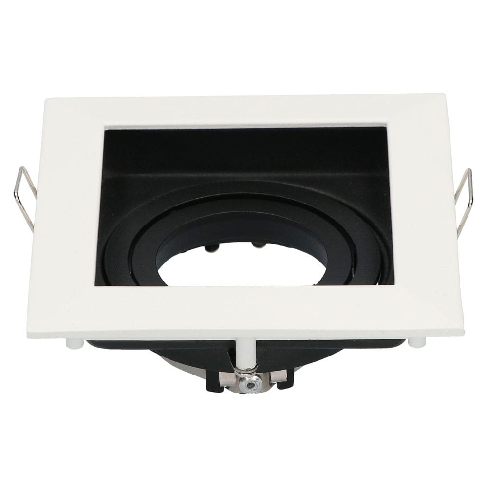 Durham LED Inbouwspot Vierkant - Kantelbaar armatuur - 10x10 cm - GU10 Fitting incl. lamphouder - IP20 voor binnen - Wit | HOFTRONIC